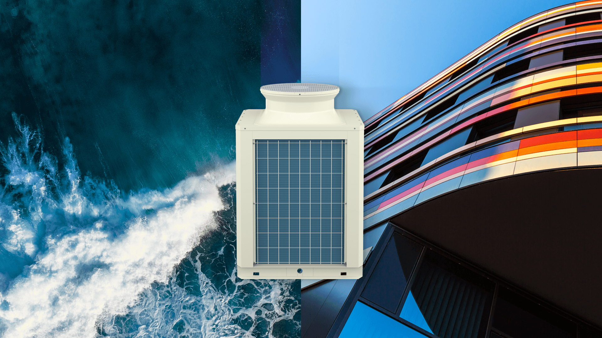 City Multi Rooftop Unit Overlaid Split Visual