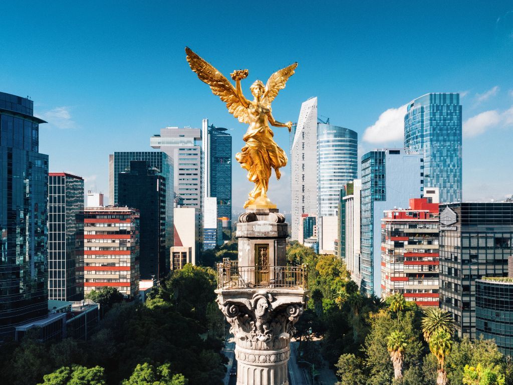 Mexico City Famous Golden statue