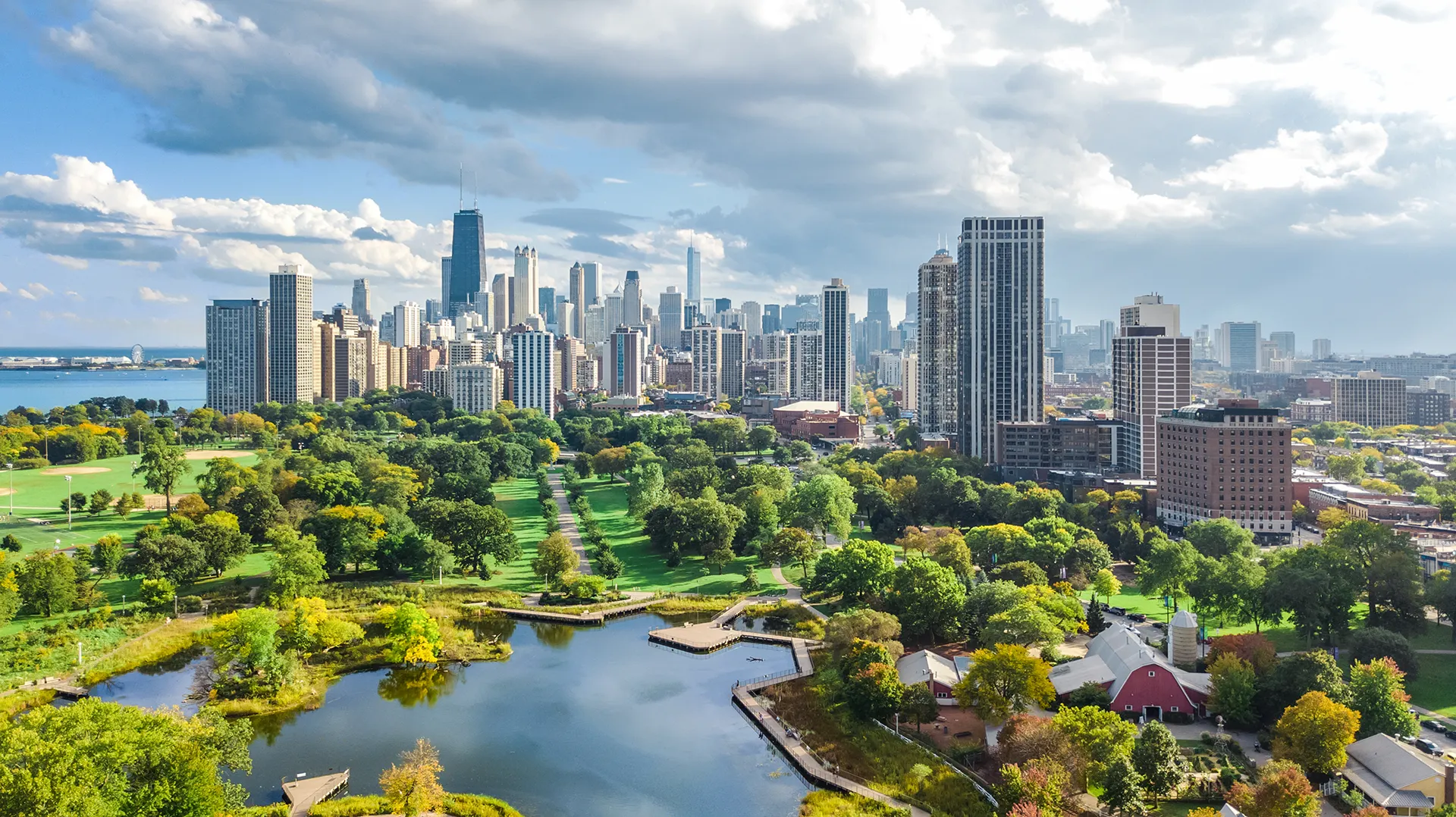 chicago aerial skyline during the daytime