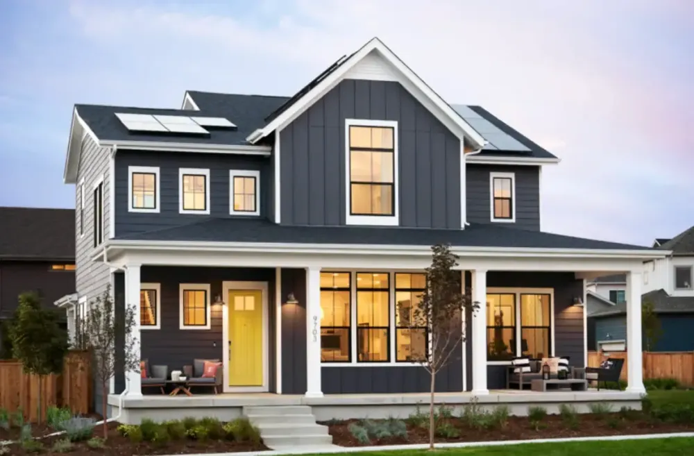 What are High Performance and Net Zero Houses? home house architecture family suburb luxury window real realty suburban residential property facade mortgage roof porch driveway building door