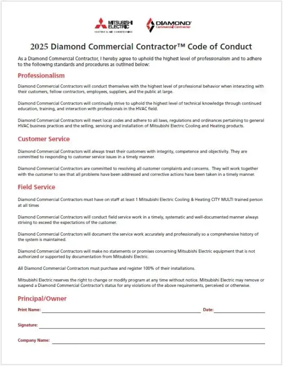 2025 Diamond Commercial Contractor™ Code of Conduct preview