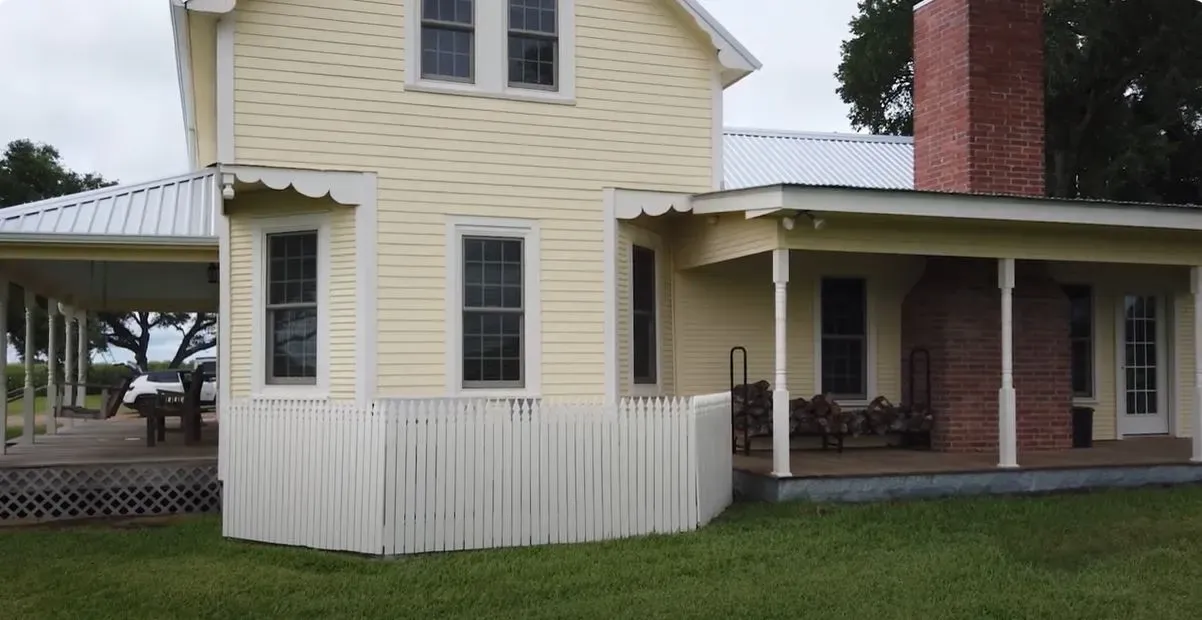 Side view of restored family ranch house