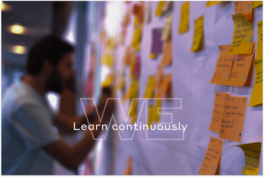 Our values: We learn continuously 