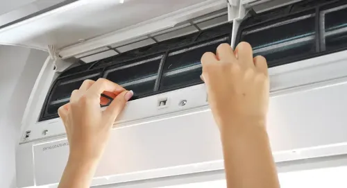 Busting Myths About Electric & Ductless Heat Pumps indoors woman housework family contemporary adult machinery people detergent business one refrigerator rinse job laundry young technology blur safety pretty